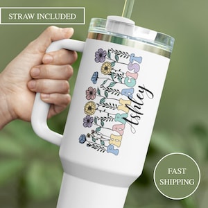 Pharmacist Tumbler With Handle Straw 40 oz., Personalized Women Pharmacist Travel Mug, Pharmacist Graduation Gift For Her, Rx PharmD Tumbler