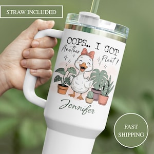 Plant Lover Gift Personalized Plant Lover Tumbler With Handle 40oz Plant Lover Travel Mug Crazy Plant Lady Gardener Gift For Plant Lover Cup