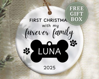 Pet Adoption Ornament, Personalized Pet Adoption Christmas Ornament Gifts for Pet Adoption Keepsake Custom Pet Adoption Christmas Ornament