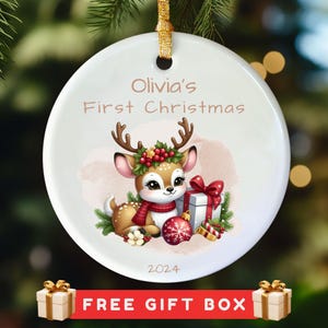 Babys First Christmas Ornament, Personalized Baby&#39;s First Christmas Ornament, 1st Christmas Ornaments Baby Girl Boy, New Baby Gift Keepsake