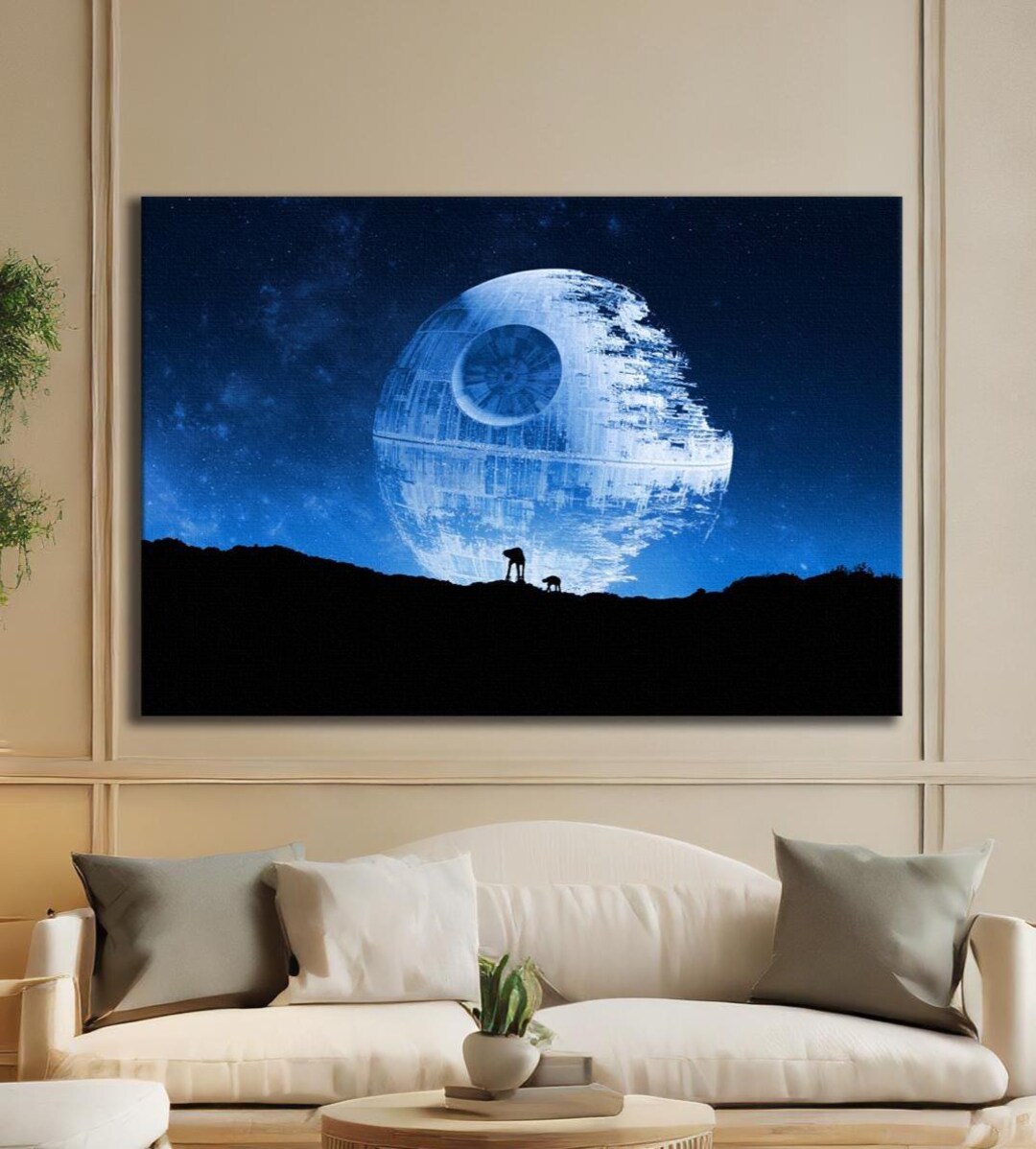 Star Wars Death Star Canvas, Return of the Jedi Art Print, Framed Star ...