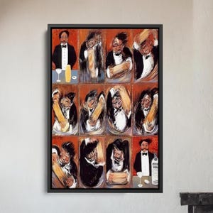 Guy Buffet Die Herstellung des perfekten Martini Leinwanddruck - Essen & Trinken - Retro Bar Poster - Martini Abstrakter Druck - Cafe Wandkunst