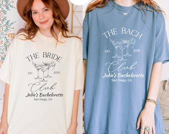 The Bach Club Bachelorette Shirts, Custom Location And Name Bachelorette Party Shirts, Social Club Luxury Bachelorette Party Gift Shirts
