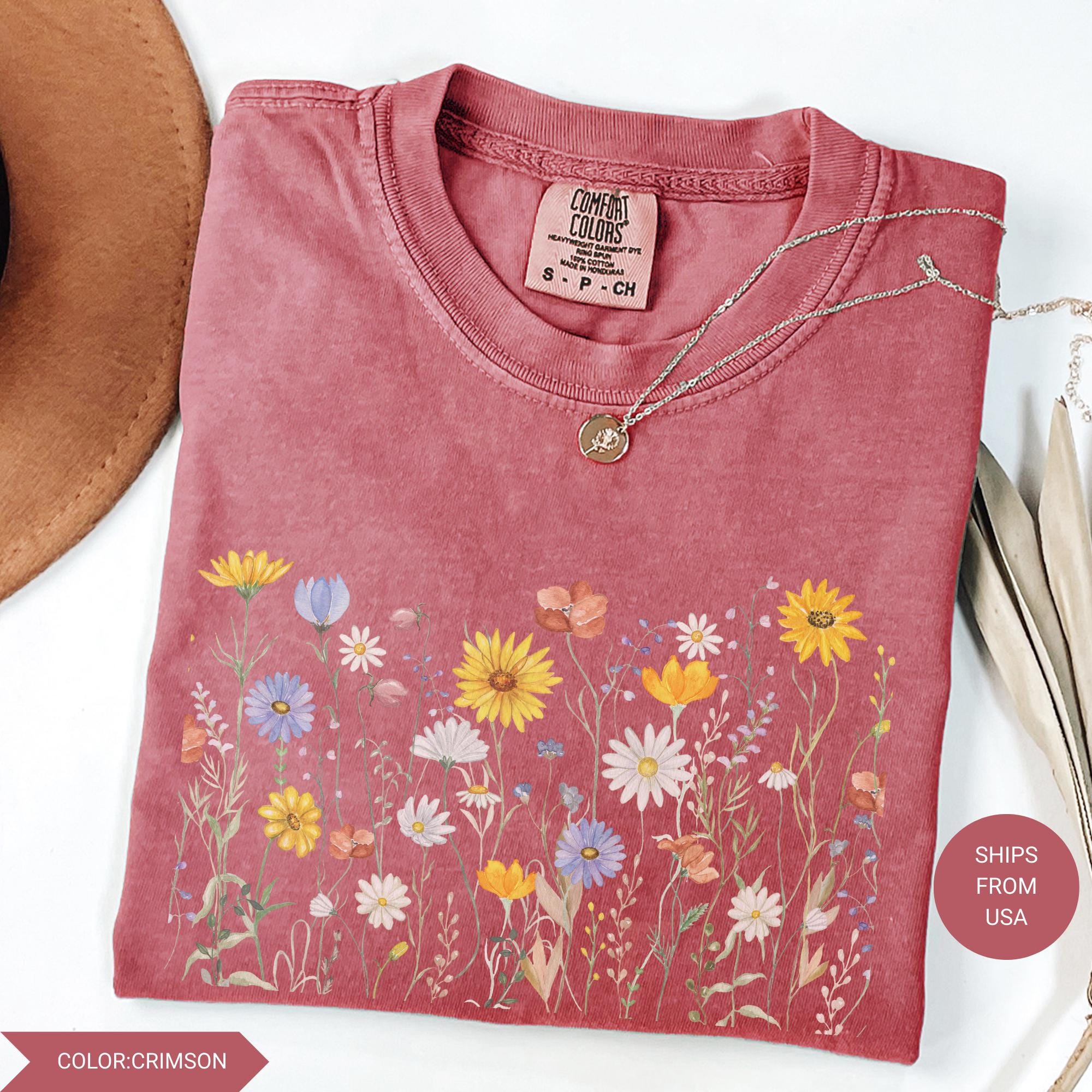 Comfort Colors® Wildflower Shirt, Flower Shirt, Gift for Her, Flower ...