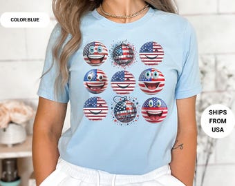 USA Shirt, 4th of July Shirt Women, Stars Stripes USA Flag Shirts, Patriotic Shirt, Red White Blue Shirts for Women
