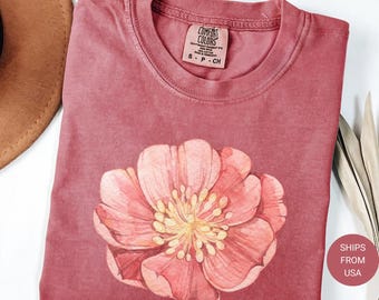 Comfort Colors® Flowers Shirt Boho Cottagecore Tshirt Botanical Floral Tee Wildflowers T Shirt Gift for Gardener Floral Tee Nature Shirt