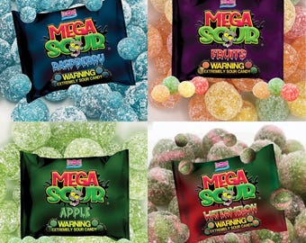 TikTok&#39;s Famous MEGA SOURS 4 Pack Bundle- Barnetts Pick & Mix Extreme Super Sour Candy Sweets, Pix n Mix, PartyFavours,Snacks,Treats