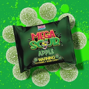 TikTok&#39;s Famous MEGA SOURS Apple Flavour- Barnetts Pick & Mix Extreme Super Sour Candy Sweets,Pix n Mix, Party Favours, Snacks, Treats