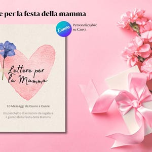 Carta de emoção para a Festa della Mamma - 10 cartas personalizadas para a mãe em PDF, prontas para imprimir ou modificar no Canva