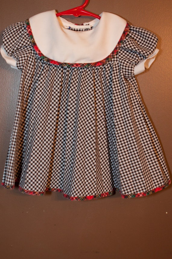 Items similar to Vintage black and white gingham size 12 month baby
