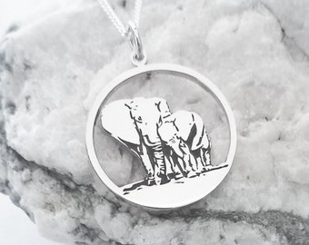 Scenic Range - Elephants Sterling Silver Pendant