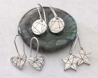 Gamme de formes linéaires - Boucles d'oreilles et pendentifs