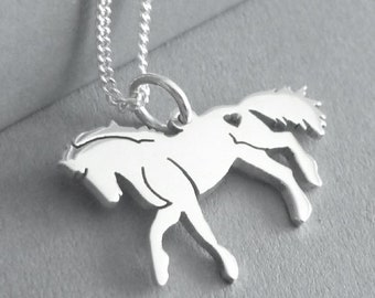 Sterling Silver Horse with Heart Pendant