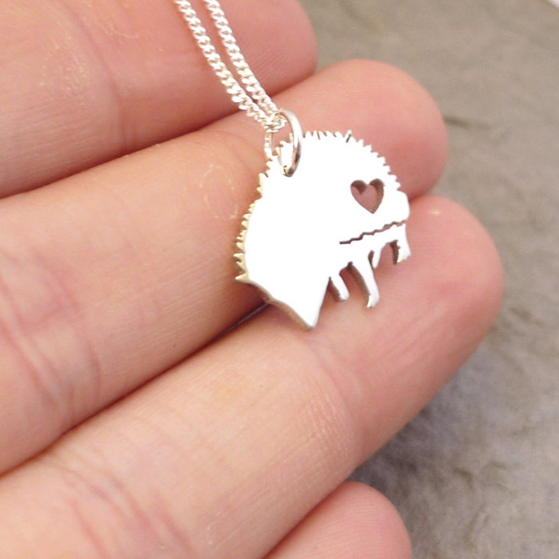 Cute African Hedgehog Sterling Silver Handmade Pendant image 3