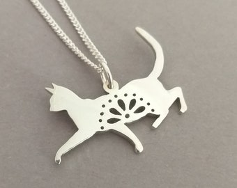 Lacy Kitty Sterling Silver Handmade Pendant