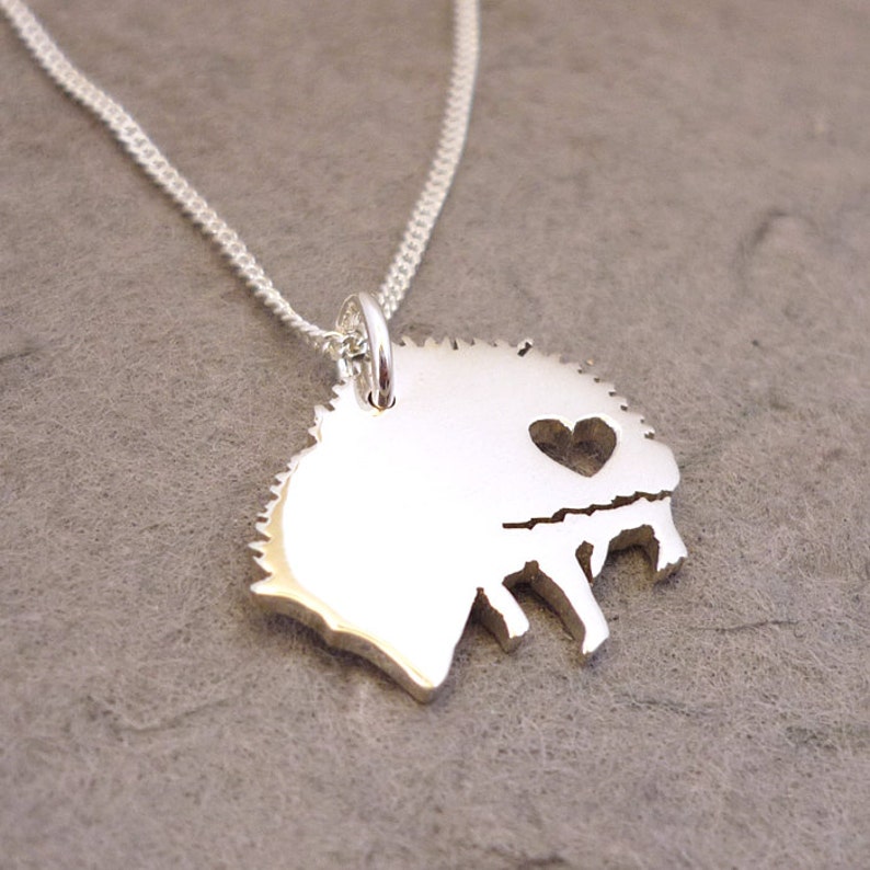 Cute African Hedgehog Sterling Silver Handmade Pendant image 2