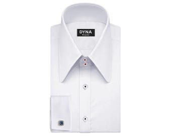 Men's White Royal Oxford Cotton Dress Shirt | High Collar, French Cuffs, Wrinkle-Resistant Men's White Royal Oxford Cotton Dress Shirt | High Collar, French Cuffs, Wrinkle-Resistant