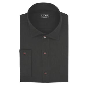 mens black french cuff dress shirt Mens Solid Black Regular Fit Point Collar French Cuff Dress Shirt, 16 / 32/33