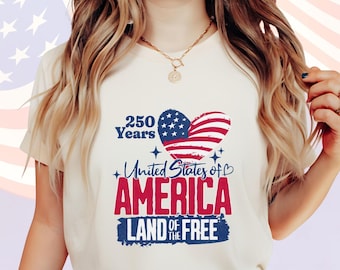 America 250 Shirt: Patriotic USA 250th Anniversary Unisex Tee for 4th of July Pride
