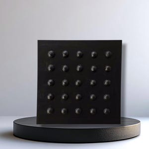 3D Wall Relief Black | Abstract artwork with spherical structure | Minimalist decoration | Modern wall decoration | Geometric art on canvas