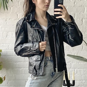 Vintage Quilted Sheepskin Leather Biker Jacket - Handmade Moto Coat