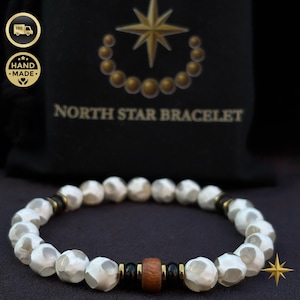Women&#39;s Tibetan Agate Bracelet - Natural Gemstones With Agate & Hematite - Beaded Bracelet Jewelry - Handmade For Women - Adjustable Gift