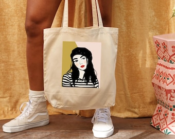 beige draagtas canvas draagtas met print zomer draagtas alledaagse canvas draagtas boodschappentassen artistieke draagtas leuke boodschappentas