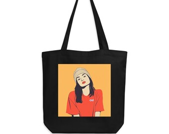 Canvas draagtas Everyday draagtas Damesdraagtas Unieke canvas statement draagtas Gedurfde kunst canvas draagtas Vrouwelijke katoenen draagtas shopper