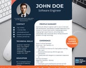 Software Engineer | Modern Tech Resume Template  | Canva CV + Cover Letter + Bonus Guide