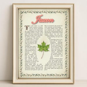 Jaxon Name Meaning Print – Vintage Floral Art, Etymology, Numerology & Saint, Personal Wall Decor, Instant Digital Download (PDF)