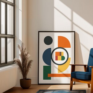 Gimbap (Koreanisches Essen) - Bauhaus Stil Abstraktes Poster - Moderne Wand Kunst zum Ausdrucken (A1-A4)