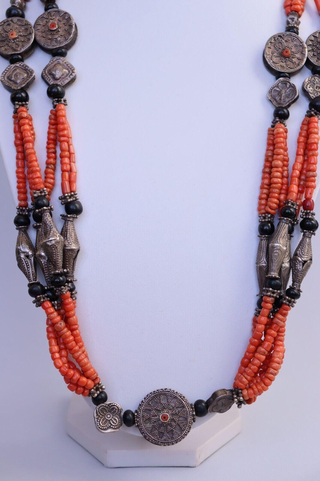 エスニックジュエリー！「トルクメニスタン天然石とSV細工」ネックレス エスニックジュエリー！「トルクメニスタン天然石とSV細工
