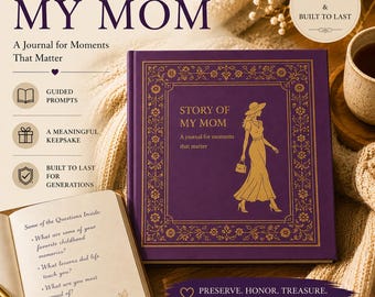 Story of My Mom Journal | Mom Memory Book | Guided Life Story Journal with Prompts | Mother Keepsake Gift | Mother’s Day Gift