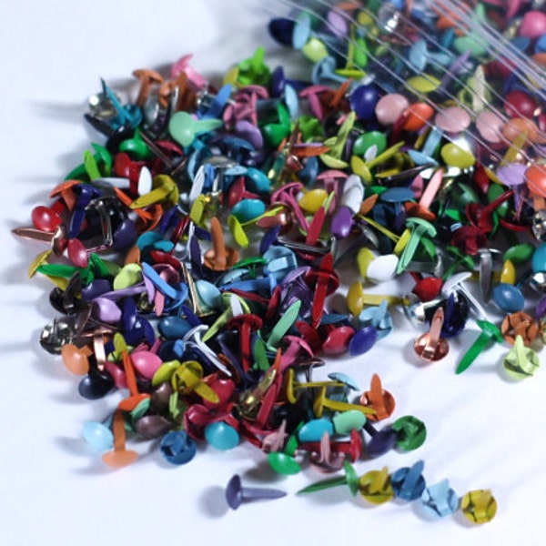 Small Mini Paper Brads for Scrapbooking - 3/16 inch head - variety pack - 30 pieces