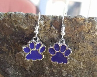 Clemson University Tigers School Mascot Logo Dangle Earrings in Sterling Silver