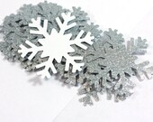 Large Silver Glitter Snowflake Cut Outs: Set of 12 Pieces, Cardstock Die Cut Party Decorations Frozen Snowflakes Princess Elsa 2.25