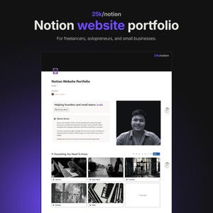 2026 Notion Website Portfolio Template for Freelancers & Agencies, Customizable System
