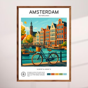 Amsterdam travel print - Netherlands, Canal Houses, Amsterdam print, Amsterdam poster, Amsterdam art, Amsterdam Home Decor, Amsterdam Gift