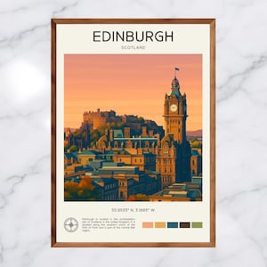 Edinburgh travel print - United Kingdom, Edinburgh Castle, Edinburgh print, Edinburgh poster, Edinburgh, Edinburgh Home Decor,Edinburgh Gift