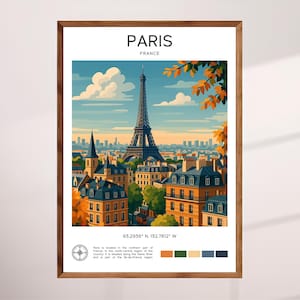 パリ旅行プリント - フランス、エッフェル塔、パリプリント、パリポスター、パリ、パリホームデコレーション、パリギフト