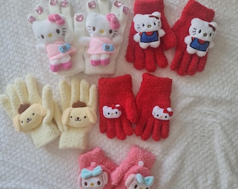 Kinder Plüschfigur Handschuhe, 3D Spielzeug Winterfäustlinge, niedliche weiche Handschuhe für Kinder, Geschenk für Kinder im Alter von 4 bis 9 Jahren