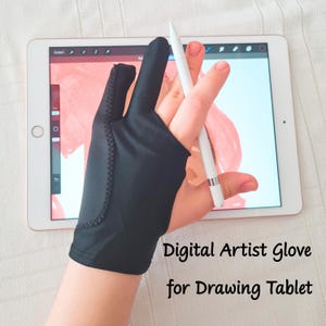 Digital Artist Glove for Drawing Tablet – One Glove Only – S, M, L Sizes – Ambidextrous for Right or Left Hand – Touchscreen Friendly