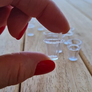 5 pcs Miniature Plastic Cups for Dollhouse – Clear Tiny Toy Cups – Doll Accessories –