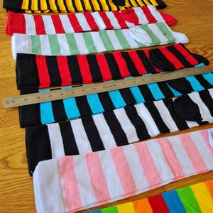 Colorful Striped Over-the-Knee Socks – 10 Style Options – Y2K Goth Grunge Costume Accessories – Kawaii Thigh High Socks