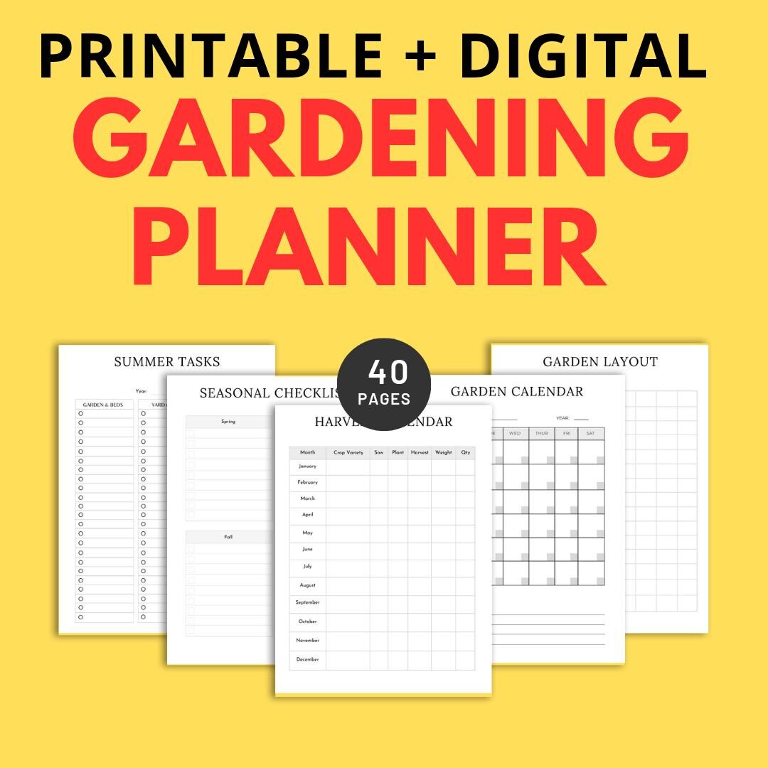 Gardening Planner Printable: Garden Journal, Editable Canva Template ...