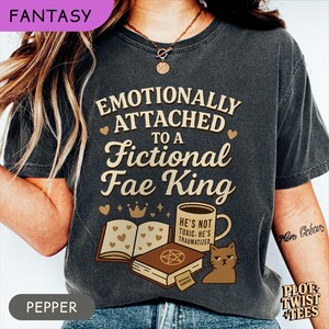 Koszulka Fantasy Bookish dla kobiet, prezent dla miłośników wróżek, estetyka Fairycore, koszulka dla czytelniczek Dark Romance, przytulny top Book Club, romantyczny CottageCore