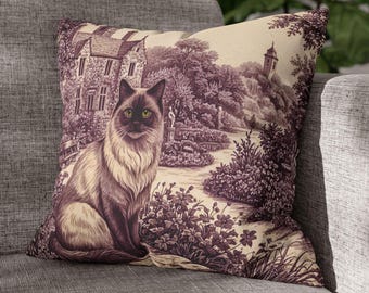 Federa per cuscino con gatto in stile country francese, federa per cuscino con gatto in stile smoking, federa quadrata per arredamento funky per letto, soggiorno, esterno