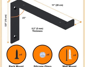 Heavy Duty Metal Shelf Brackets: Rustic Modern Floating L-Brackets