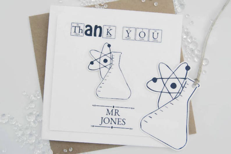 Science Teacher Thank you Card for Science Teacher Etsy