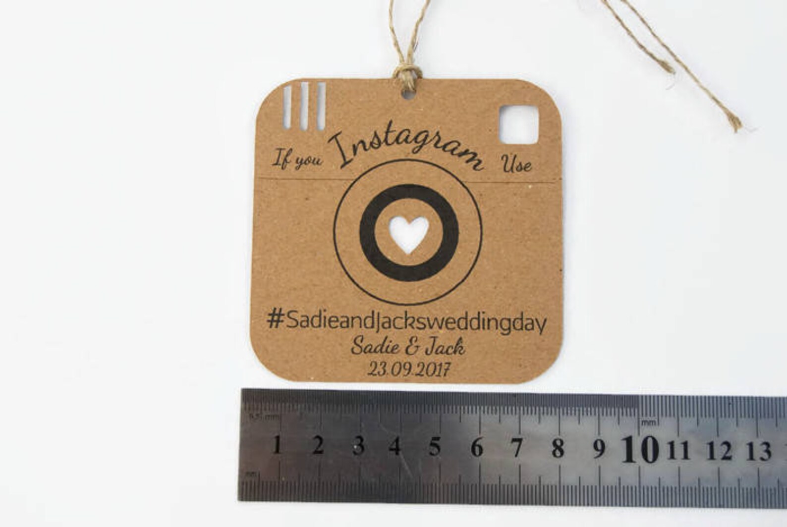 Instagram Wedding Tags Rustic Vintage Table Decor Set X6 Etsy